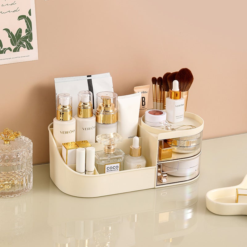 Cosmetic Storage Box Desktop Dressing Table Cosmetic Mirror Skin Care Products Storage Rack Lipstick Storage Box Desk Drawer Type - Image 1